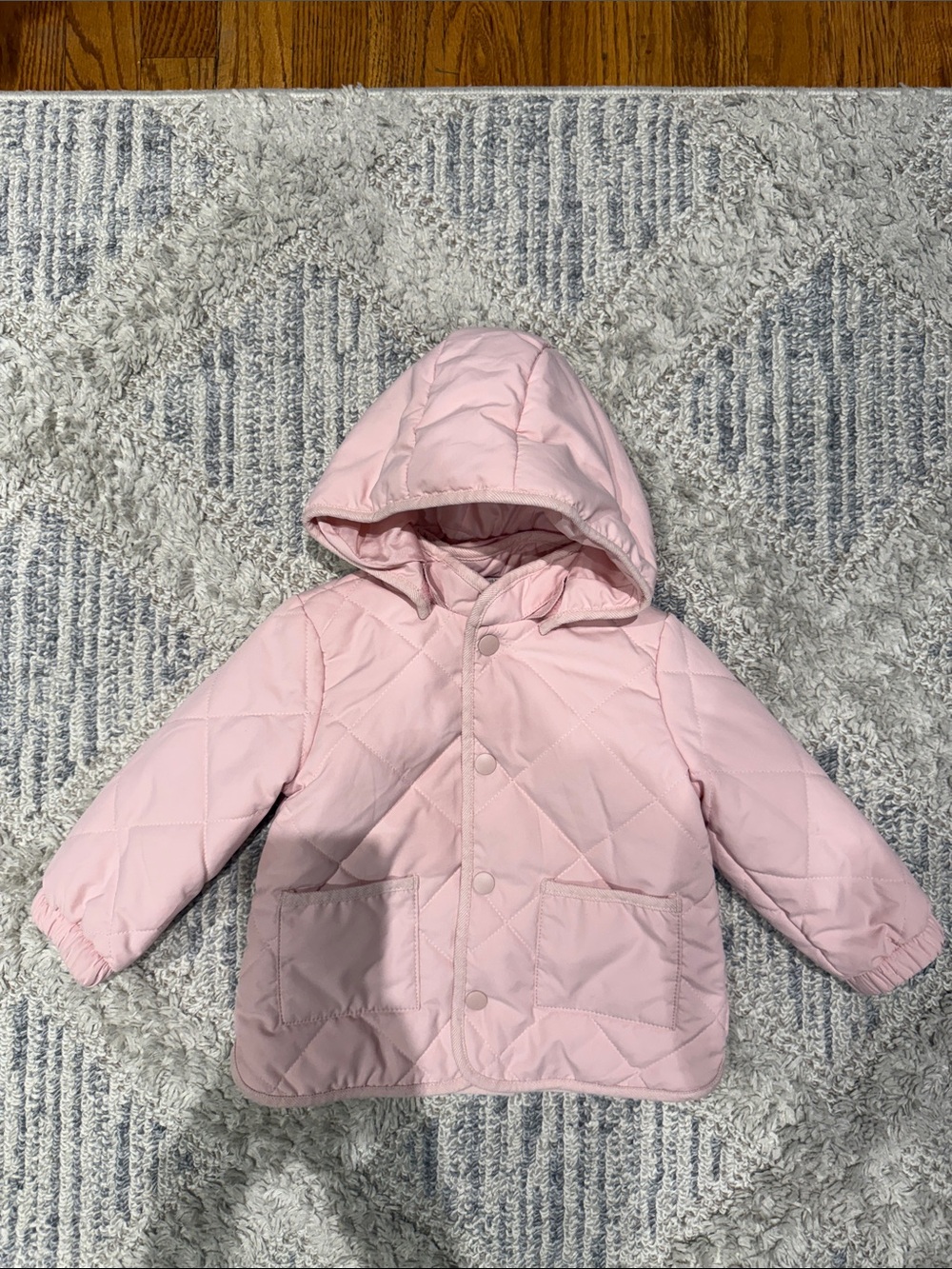 H&M Quilted Hooded Puffer Jacket - Light Pink